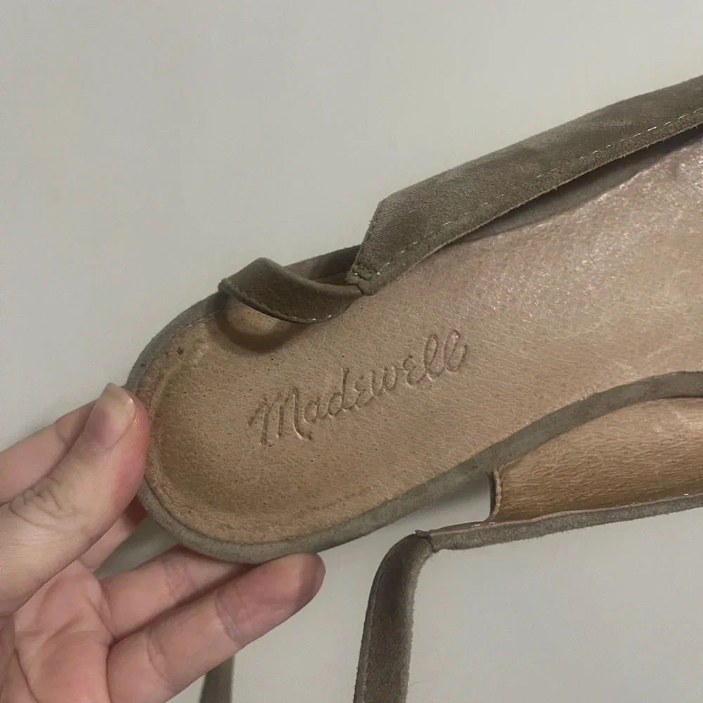 Madewell April Tan Suede Lace-Up Ballet Flats